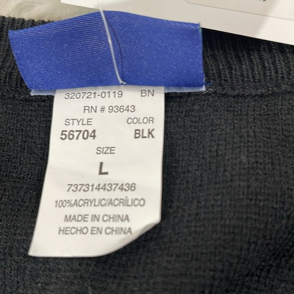 Classroom School Uniforms Adult Unisex Long Sleeve V-Neck Sweater Black Size L - Picture 7 of 8